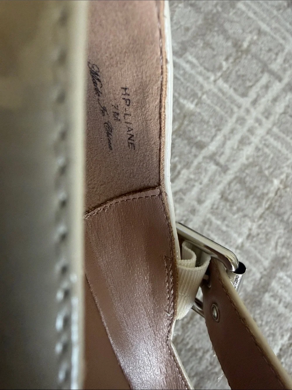 Donald J. Pliner Cream Patent Mary Jane Shoes